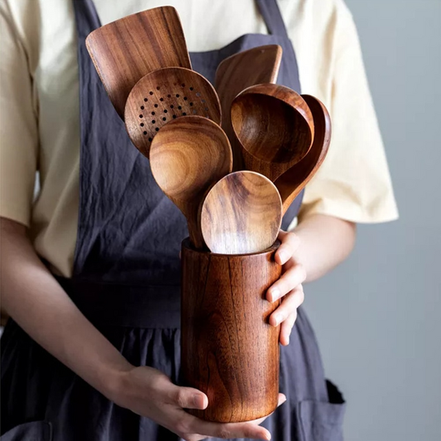 Ecochef – Set med Kökstillbehör i Teak
