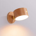 Enkel trä USB-laddningsbar touch magnet LED nattlampa vägglampa