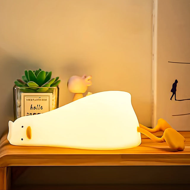 Sovande Anka Lampa - Uppladdningsbar Dimbar Silikon Nattlampa