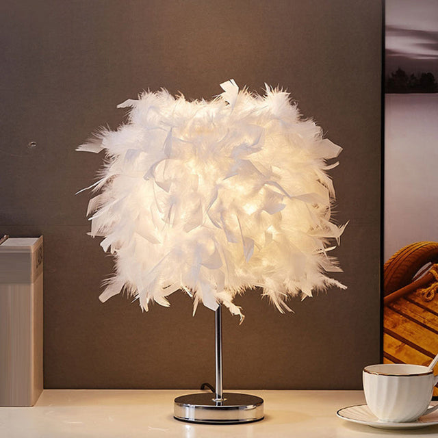 Vit Cylindrisk Bordslampa Enkel Glödlampa Vårbordslampa
