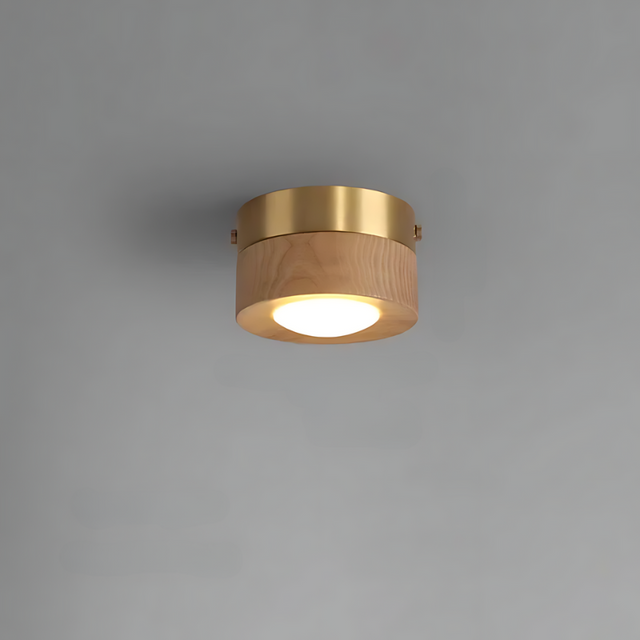 Valnöts taklampa med LED spotlight