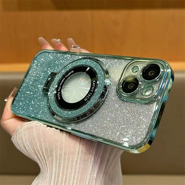 Glitter Magnetisk Ring Ställ Telefonfodral