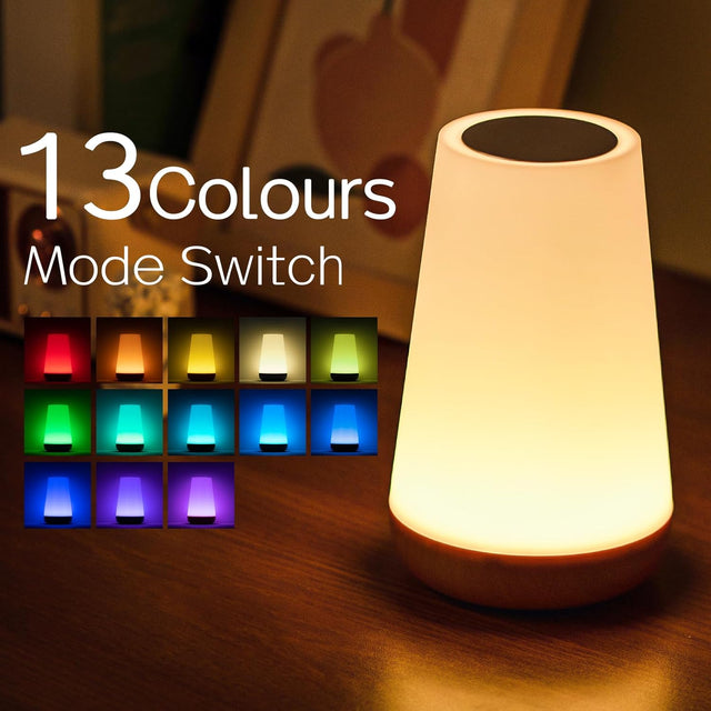 Nattljus, LED Touch Sänglampa, 13 RGB Färger som Växlar