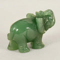 Grön Aventurin Jade Sten Elefant Staty