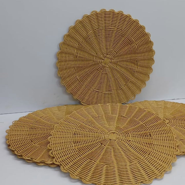 6-delars Set Tjockare Rattan Bord Set