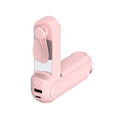 Unisex nan vikbar handfläkt med inbyggd USB-powerbank och kompakt spegel