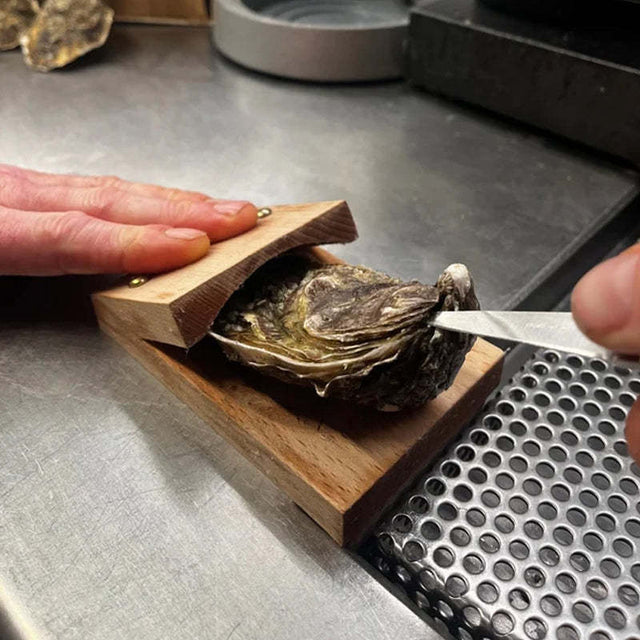 Premium trähandtag ostronskal öppnare klämma