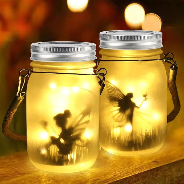 Glas Fejlampa - Solcells Mason Jar Lantern, IP65 Vattentålig Utomhus Hängande Lampa