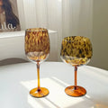 Vintage Amber Leopardmönstrad Vinglas