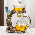 Kung Fu Teapot Hemmagjord Magnetisk Extraktion Semi-Automatisk Lat Teberedningsverktyg Glas Te Set