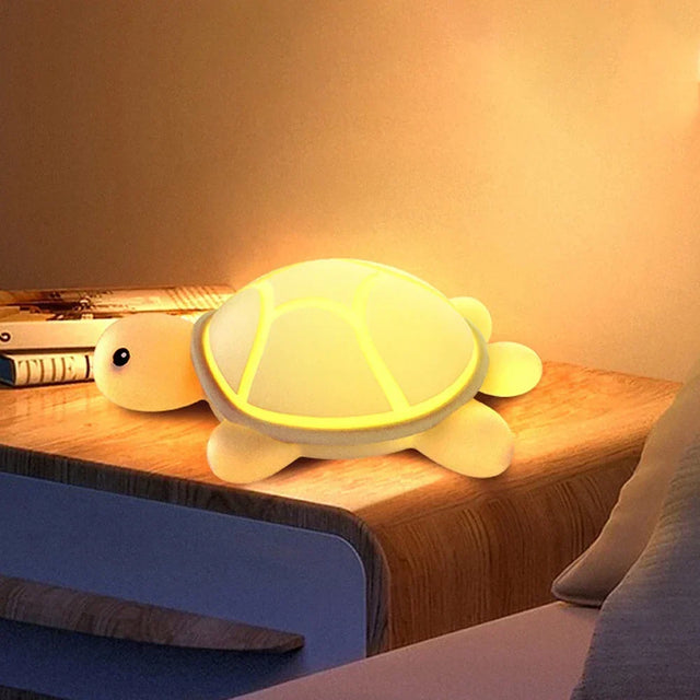 ShellGlow LED Nattlampa | Söt Sköldpadda | Mjuk Silikon | Färgskiftande & Varm Ljus | USB-C Uppladdningsbar | 10.2 × 15.8 × 6.1 cm