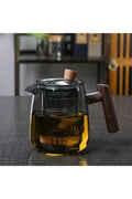 Glas Teapot med Trähandtag