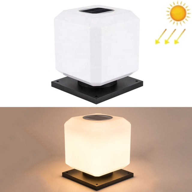 003 Solar Square Utomhus Postlampa LED Vattentåliga Vägglampor, Storlek: 30cm (Varmt Ljus)