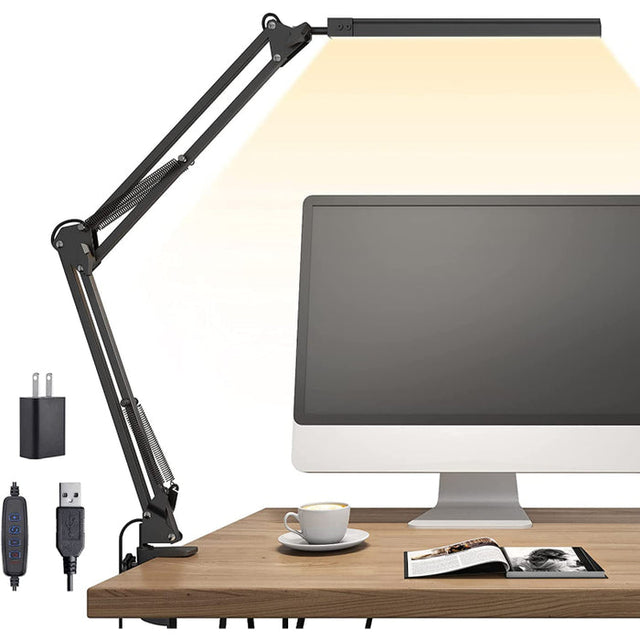 LED Skrivbordslampa - Justerbar Skrivbordslampa med Klämma och Minne