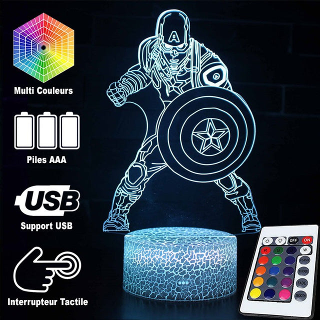 3D Lampa Marvel Captain America Strid