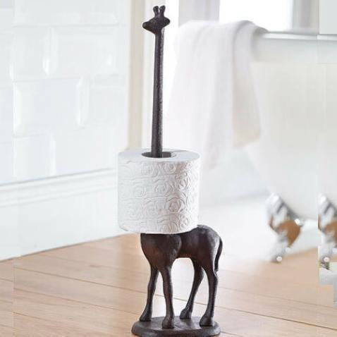 Toalettpapperhållare i gjutjärn med giraffdesign