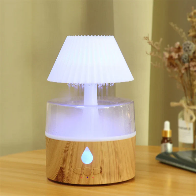 Regnmoln Luftfuktare - Kylig Dimma Aromaterapi Diffuser, USB-Driven med Nattljus
