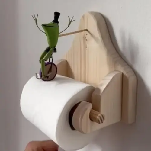 Toalettpappershållare Original Groda på Cykeln