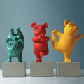 Resin Abstrakt Yoga Bulldog Figur