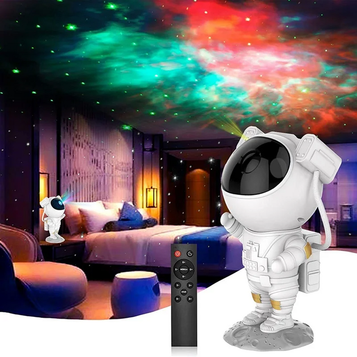 Astronaut Nattlampa Projektor – LED Stjärnhimmel Projektor för Barnrum, Lugnande Nattlampa med Galax och Rymdprojektion, Dimmbar och Justerbar |