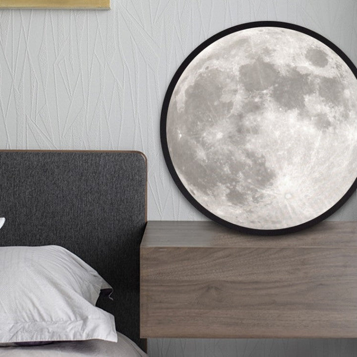2-i-1 Spegel och Ljus, med Målning av Månen, LED Ambient Ljus &amp; USB Ström, för Hem, Kontor och Sovrum