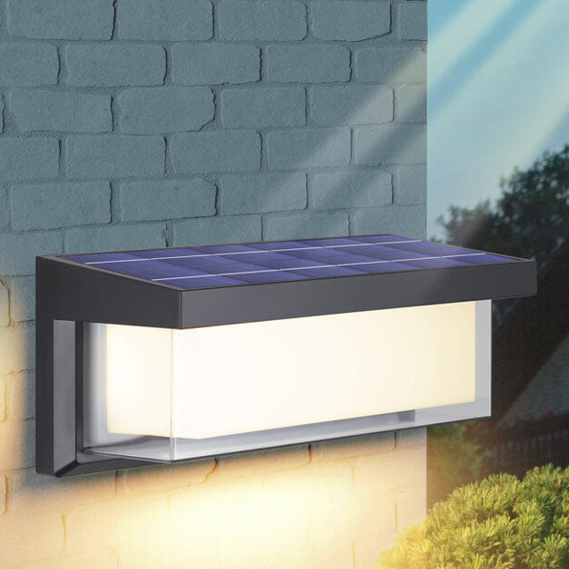 Modern Minimalistisk Solrektangel PC LED Utomhus Vägglampa För Utomhus Patio