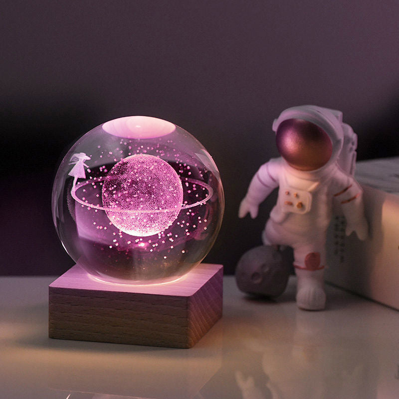 Nattlampa Kristallkula 3D Galaxy |