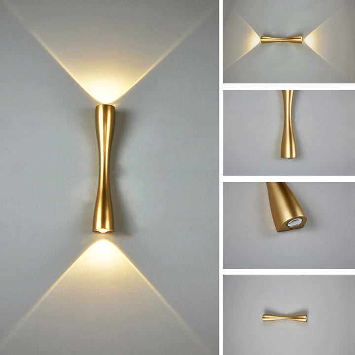 Modern Enkel Lång Horn 2-Ljus LED Inomhus- och Utomhusvägglampa
