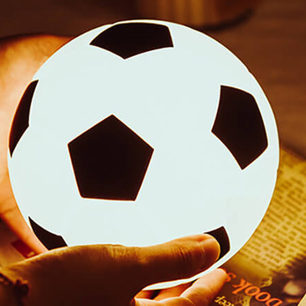 Kreativ Fotboll Silikon LED Nattlampa USB Laddningsbordslampa