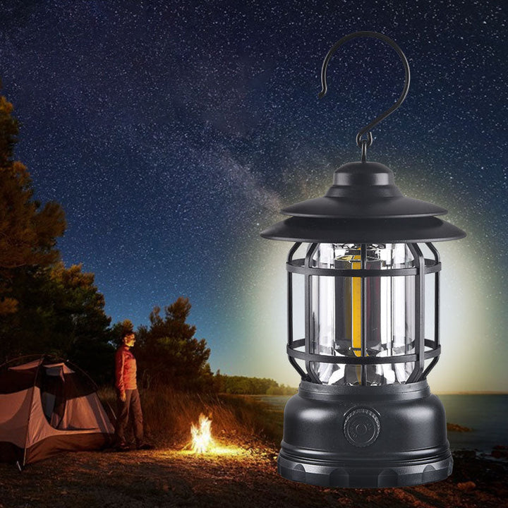 Nutida industriell bärbar USB-uppladdningsbar campinglampa hästlampa för utomhusbruk