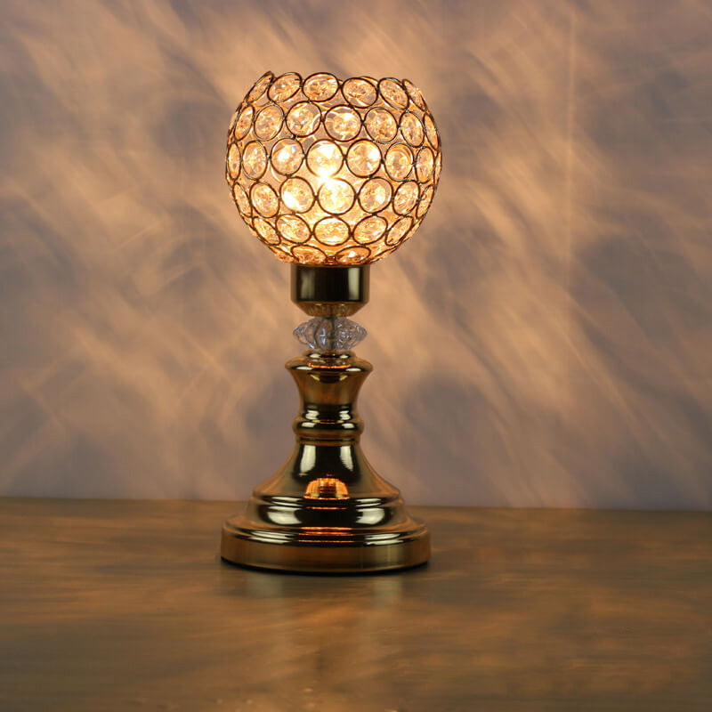 Europeisk lyxig kristallboll 1-lampa konst bordslampa