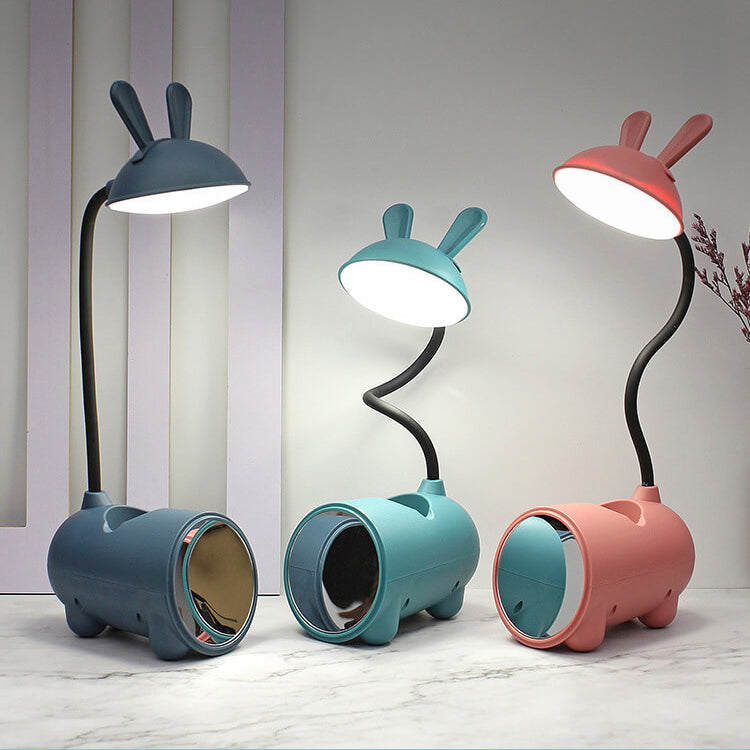 Tecknad Kreativ Kanin LED Touch USB Pennhållare Skrivbordslampa