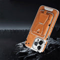 Lyxigt läder magnetiskt telefonfodral