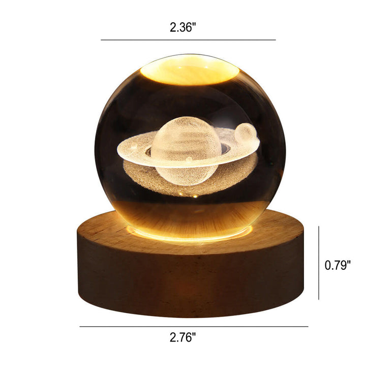 Kreativ Dekorativ Stjärnsystem Kristallkula USB LED Nattlampa Bordslampa