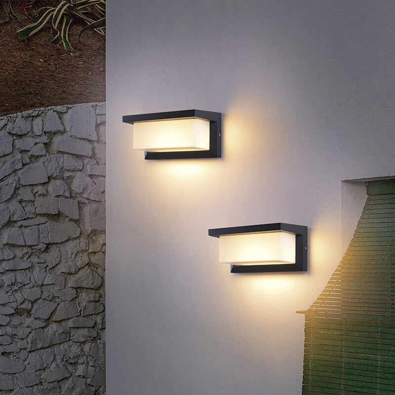 Modern Minimalistisk Solrektangel PC LED Utomhus Vägglampa För Utomhus Patio