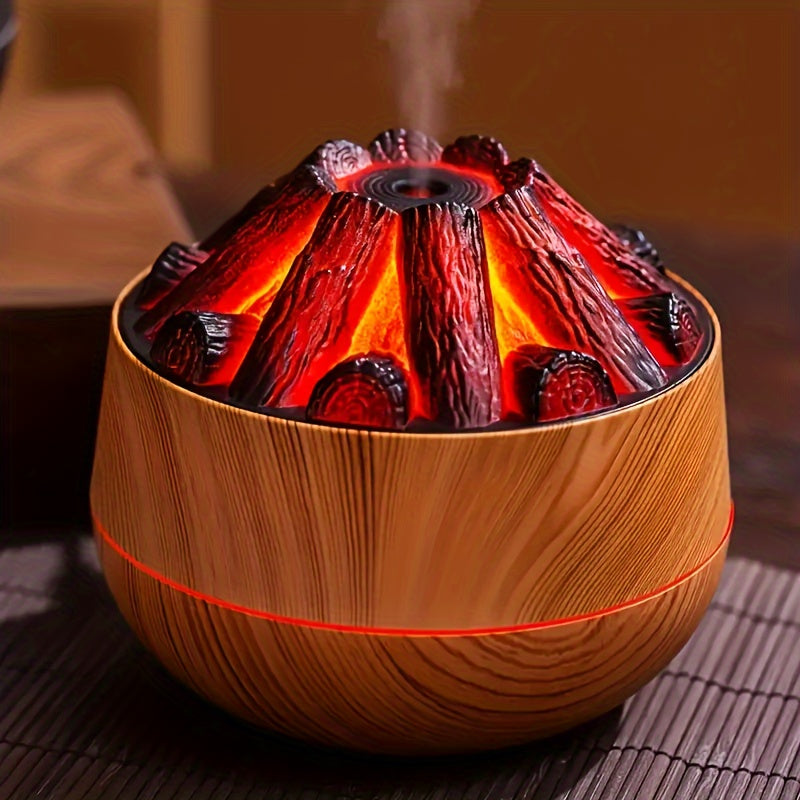 Elddiffusor - Mini simulerad kolbrasa luftfuktare med realistisk flammeffekt