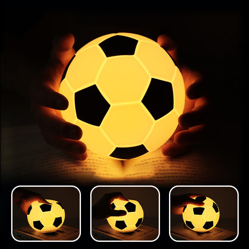 Kreativ Fotboll Silikon LED Nattlampa USB Laddningsbordslampa