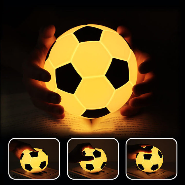 Kreativ Fotboll Silikon LED Nattlampa USB Laddningsbordslampa