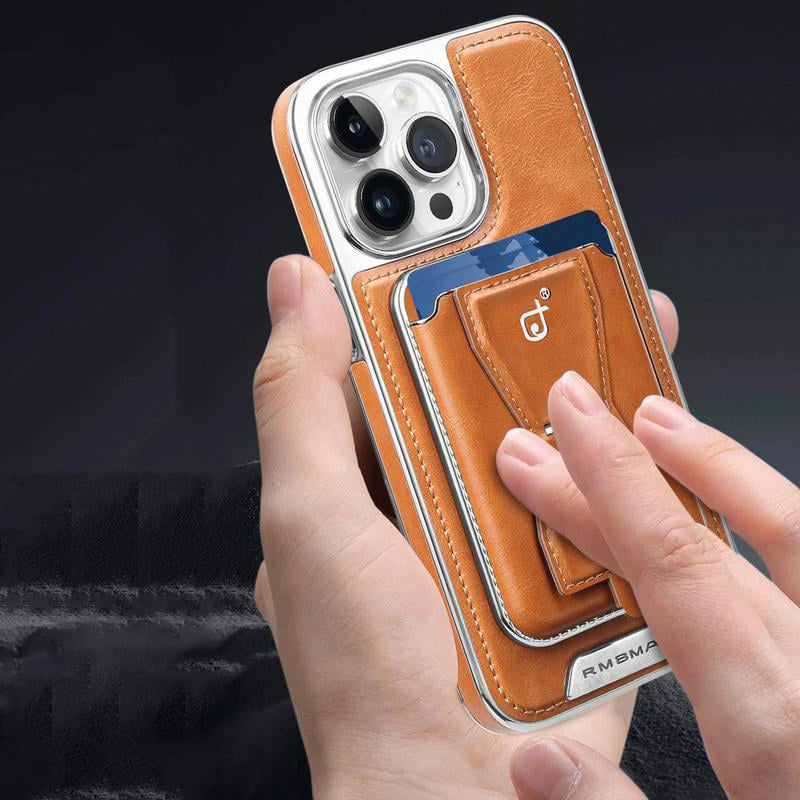 Lyxigt läder magnetiskt telefonfodral