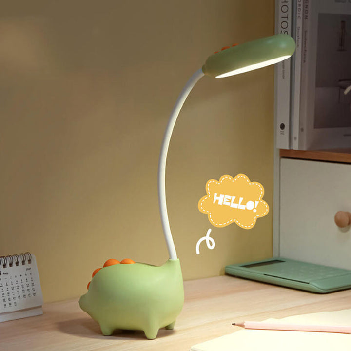 Uppladdningsbar LED Skrivbordslampa med Tecknad Dinosaurie Ögonvård