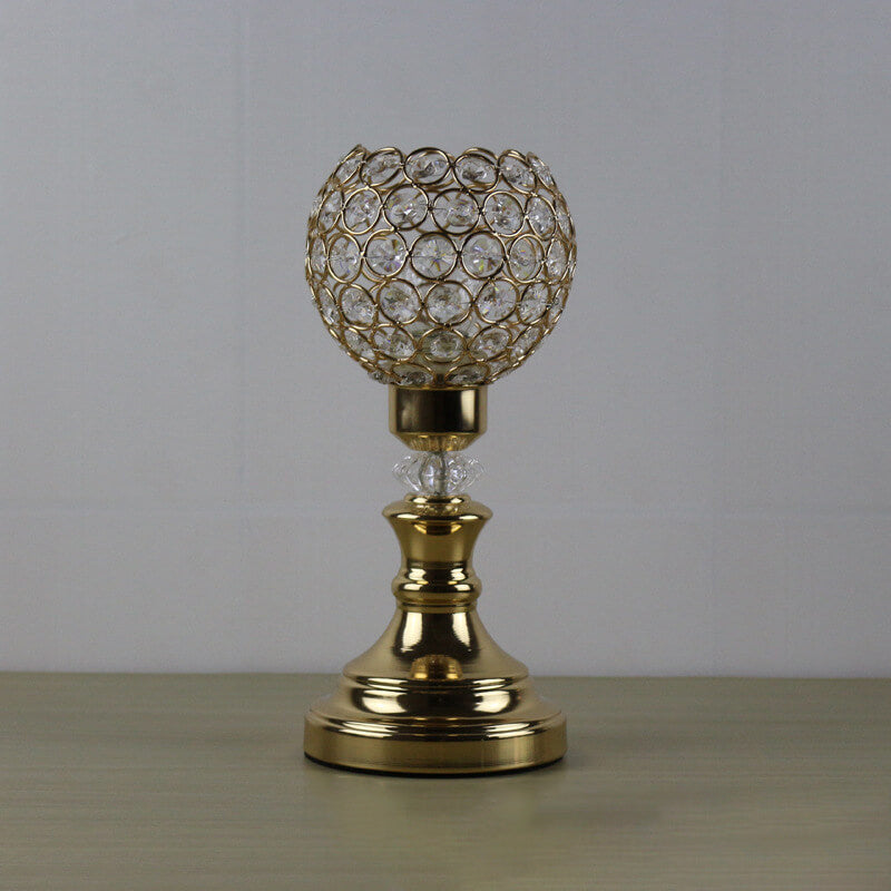 Europeisk lyxig kristallboll 1-lampa konst bordslampa