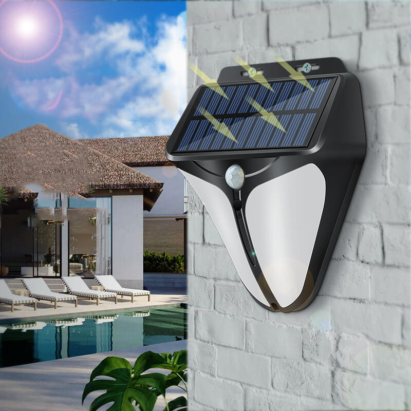Solenergi Intelligent Triangel Utomhus Vattentät Rörelsesensor Patio LED Vägglampa