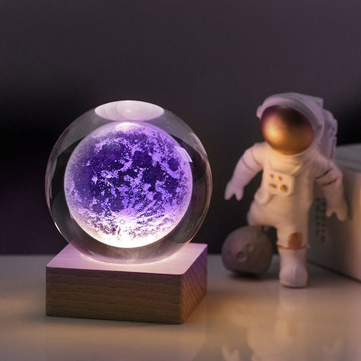 3D Galaxy Crystal Ball Nattlampa Dekorativ Lampa