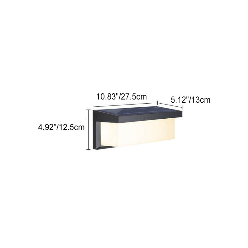 Modern Minimalistisk Solrektangel PC LED Utomhus Vägglampa För Utomhus Patio