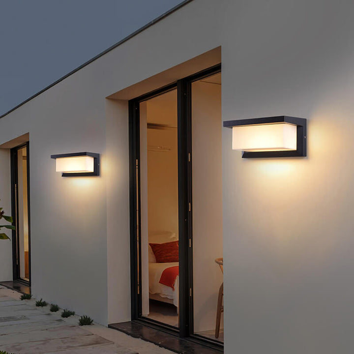 Modern Minimalistisk Solrektangel PC LED Utomhus Vägglampa För Utomhus Patio
