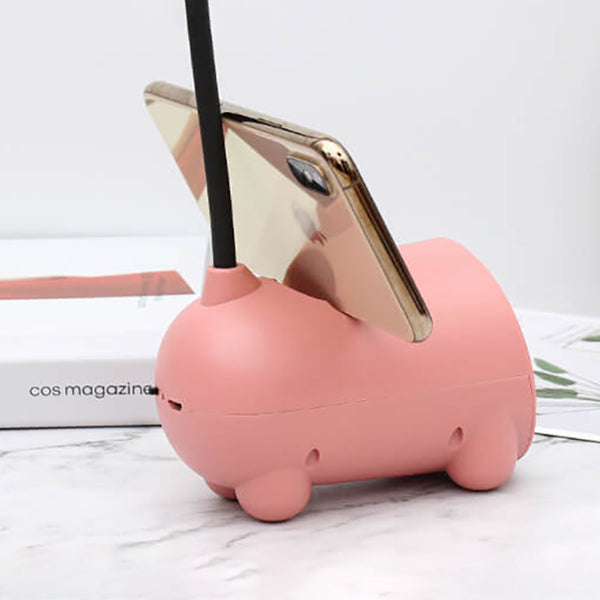 Tecknad Kreativ Kanin LED Touch USB Pennhållare Skrivbordslampa