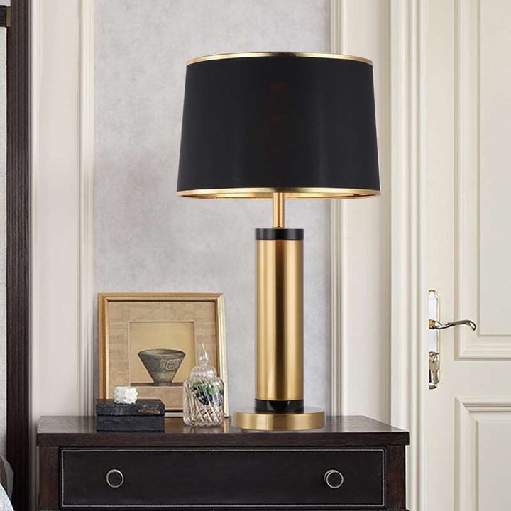 Modern övergångscylinder av järn med 1-ljuskälla bordslampa för vardagsrummet