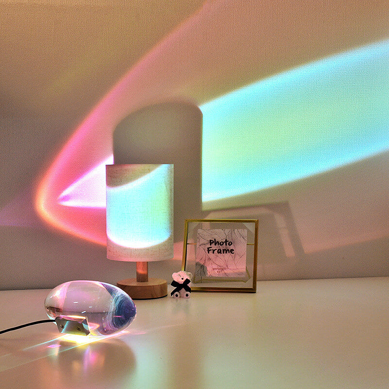 Kreativ Kristallprojektion änglars Ögon LED Bordslampa