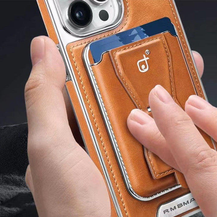 Lyxigt läder magnetiskt telefonfodral