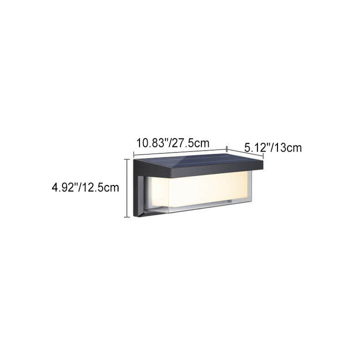 Modern Minimalistisk Solrektangel PC LED Utomhus Vägglampa För Utomhus Patio